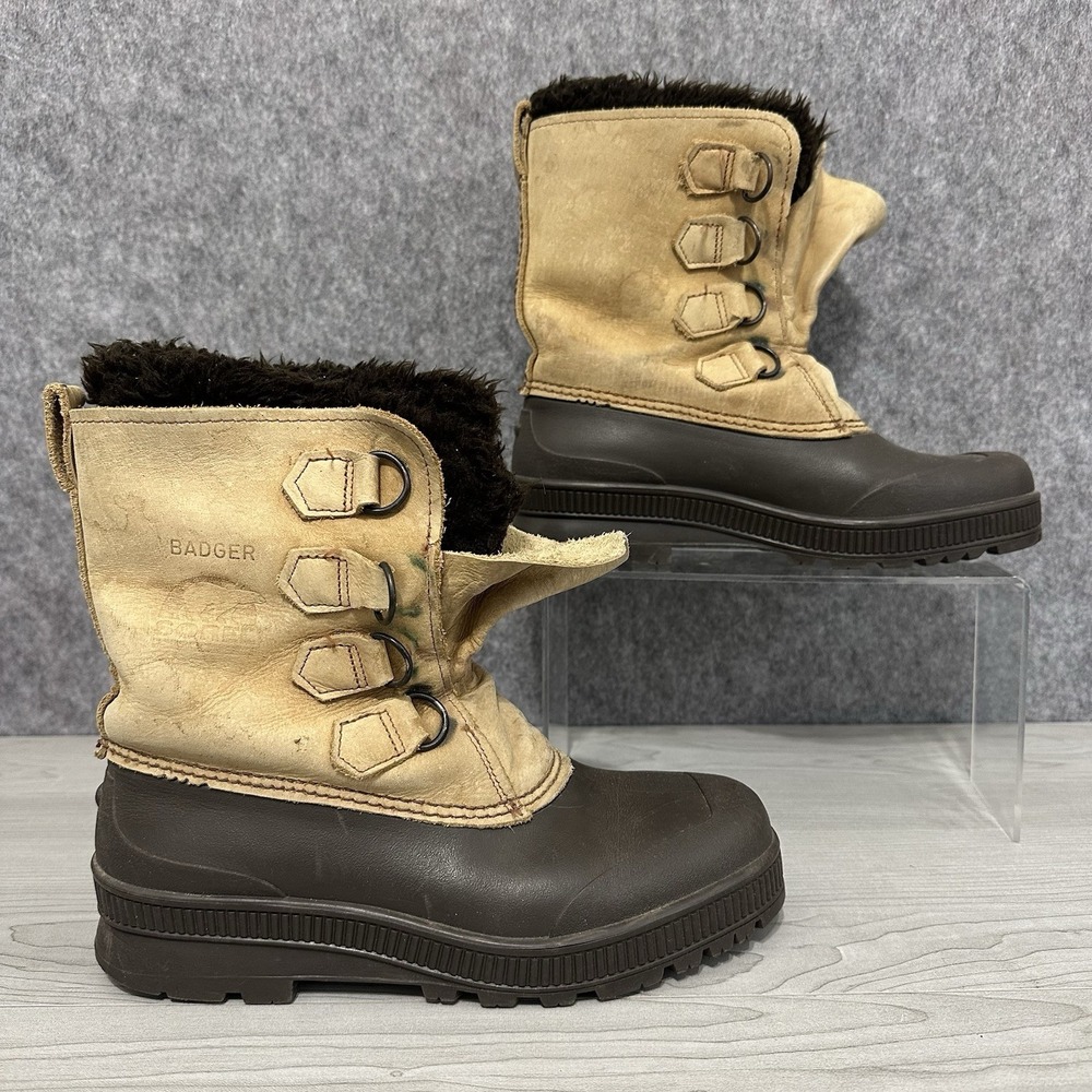 Sorel Badger Snow Boots Womens Sz 8 Sherpa Lined Waterproof Canada‎